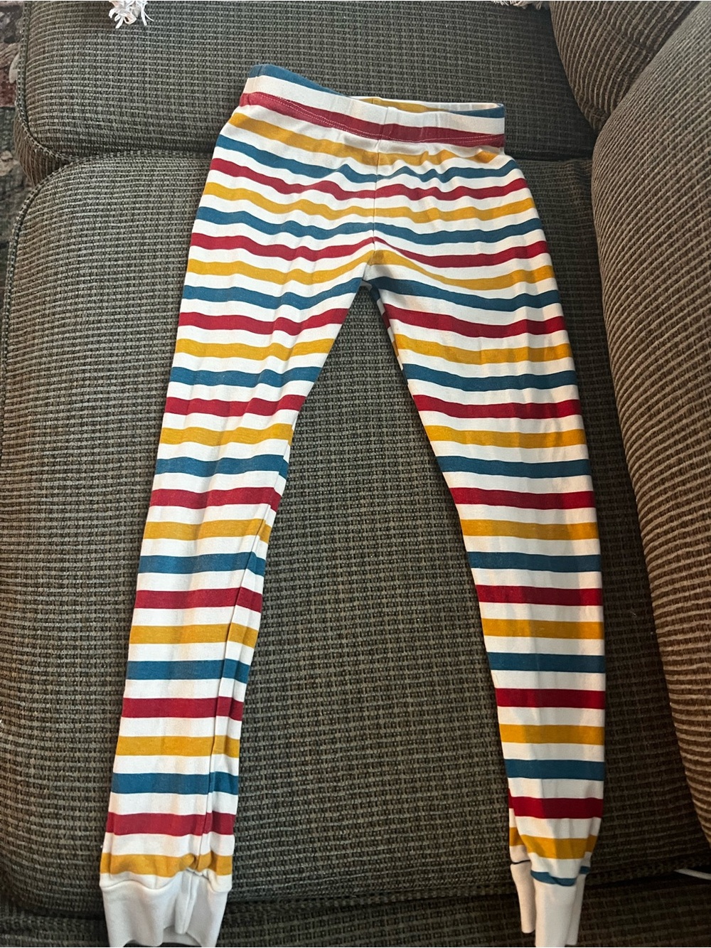 Kids Striped Leggings - Red, Yellow & Blue Stripe